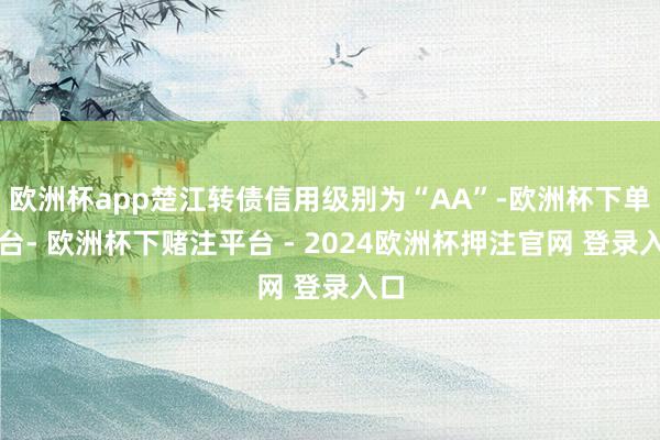 欧洲杯app楚江转债信用级别为“AA”-欧洲杯下单平台- 欧洲杯下赌注平台 - 2024欧洲杯押注官网 登录入口