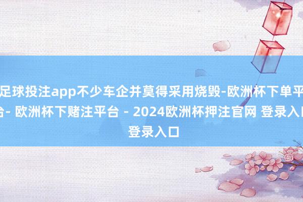 足球投注app不少车企并莫得采用烧毁-欧洲杯下单平台- 欧洲杯下赌注平台 - 2024欧洲杯押注官网 登录入口