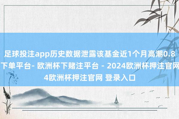 足球投注app历史数据泄露该基金近1个月高潮0.8%-欧洲杯下单平台- 欧洲杯下赌注平台 - 2024欧洲杯押注官网 登录入口