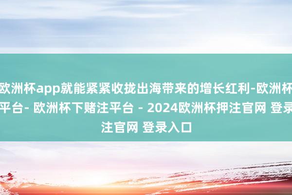 欧洲杯app就能紧紧收拢出海带来的增长红利-欧洲杯下单平台- 欧洲杯下赌注平台 - 2024欧洲杯押注官网 登录入口