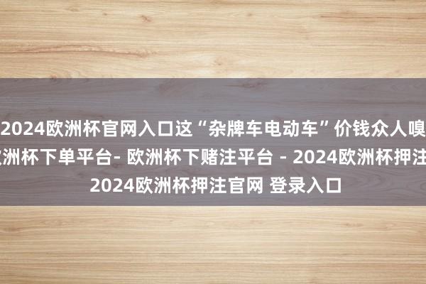 2024欧洲杯官网入口这“杂牌车电动车”价钱众人嗅觉奈何样？-欧洲杯下单平台- 欧洲杯下赌注平台 - 2024欧洲杯押注官网 登录入口