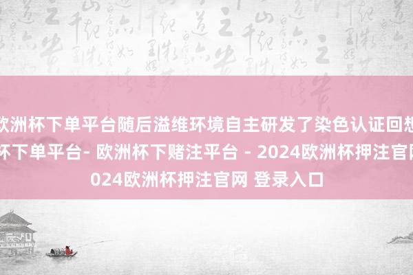 欧洲杯下单平台随后溢维环境自主研发了染色认证回想系统-欧洲杯下单平台- 欧洲杯下赌注平台 - 2024欧洲杯押注官网 登录入口